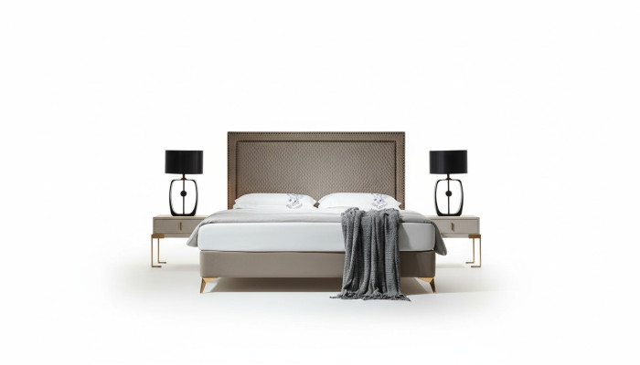 Juego de dormitorio de 3 piezas, diseño de dormitorio de lujo, muebles de hotel 2x mesita de noche.