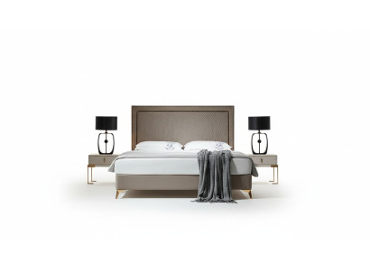 Juego de dormitorio de 3 piezas, diseño de dormitorio de lujo, muebles de hotel 2x mesita de noche.