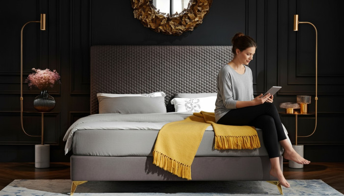Diseño de lujo cama tapizada de diseño de cuero cama matrimonial cama doble cama.