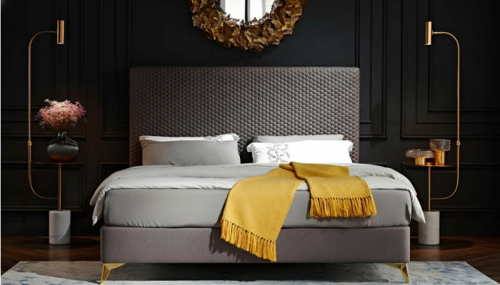 Diseño de lujo cama tapizada de diseño de cuero cama matrimonial cama doble cama.