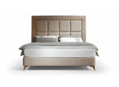 Diseño de camas dobles de lujo para hoteles, muebles de hotel de lujo, cama de dormitorio de lujo tapizada nueva.