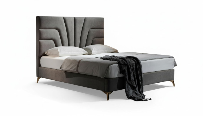 Hotel matrimonial es un dormitorio de lujo con cama doble y muebles de diseño de madera nueva de lujo.