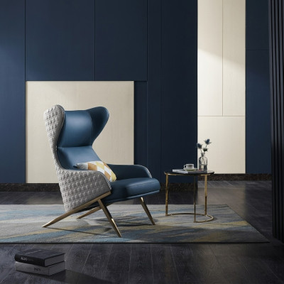 Muebles de diseño de lujo. Sillón de diseño moderno de 74*90 cm de cuero para sala de estar.