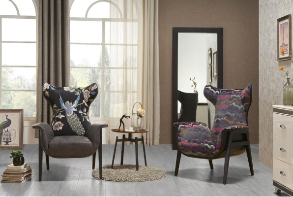 Sillón diseño golpear relajarse club lounge asiento individual tapizado tela textil.