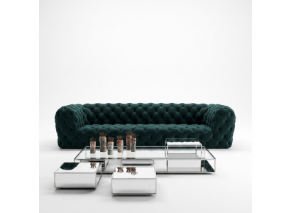 Chesterfield Sofá de salón de lujo de 4 plazas XXL para exclusivo.