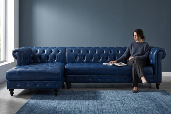 Sofá esquinero Chesterfield Sofá Sofá Tapizado Conjunto de esquina muebles clásicos