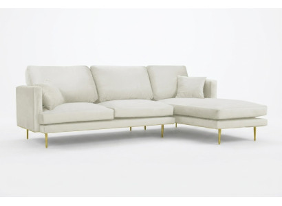 Elegancia en blanco para tu exclusivo sofá de diseño en el lujoso estilo en forma de L.