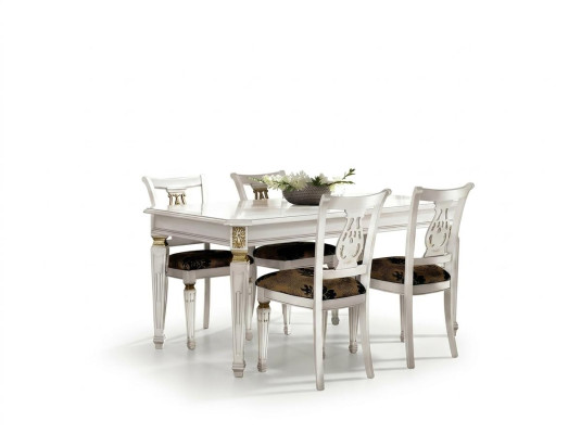 Mesa de comedor Mesas de comedor de lujo en madera blanca diseño moderno muebles italianos