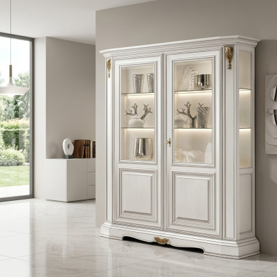 Vitrinas Sala de estar Blancas Armarios Credencia Blanco claro Vitrina Armario Clásico