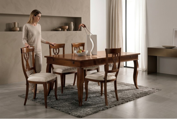 Mesa de comedor con imitación de madera sorprendentemente real: diseño moderno y lujo para su comedor.