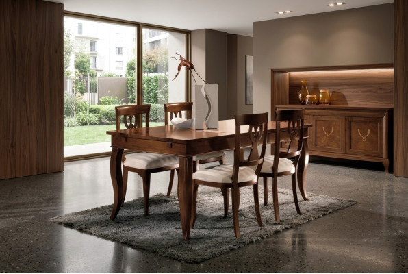 Mesa de comedor con imitación de madera sorprendentemente real: diseño moderno y lujo para su comedor.