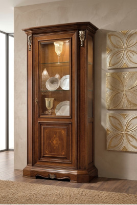 Vitrina de cristal Armario de madera maciza Vitrina Muebles de salón Aparador Madera maciza