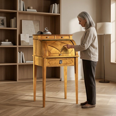 Muebles de oficina Diseño de mesa Secretaria Escritorios Mobiliario de oficina Madera antigua