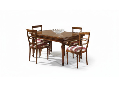 Juego de comedor Conjunto de comedor Clásico de madera maciza de 4 piezas Conjunto de sillas 4x Sillas