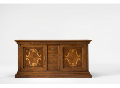 Muebles de lujo de madera italiana, lado buffet estilo barroco, cómoda, aparador de madera maciza.