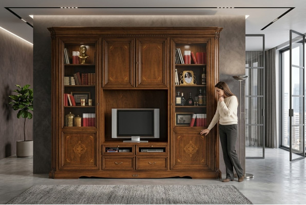 Mueble de TV armarios de pared estantes de madera muebles de sala de estar nuevos estantes de pared de sala de estar.