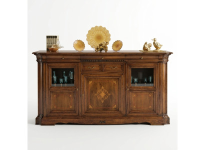 Aparador Cómoda Cajón Vitrina Sala de estar Madera Vitrina Bufé Nuevo