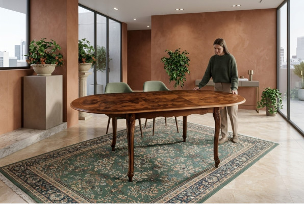 Mesa de comedor ovalada de madera Muebles Mesas Mobiliario de madera maciza de Italia Redonda Nuevo