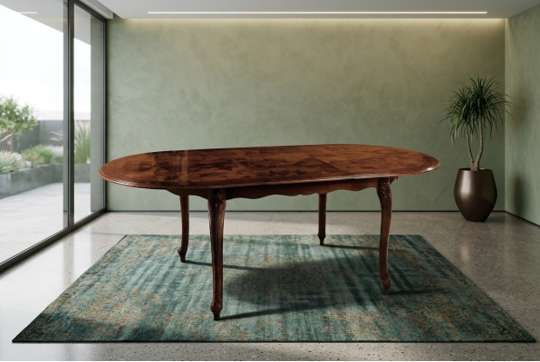 Mesa de comedor ovalada de madera Muebles Mesas Mobiliario de madera maciza de Italia Redonda Nuevo