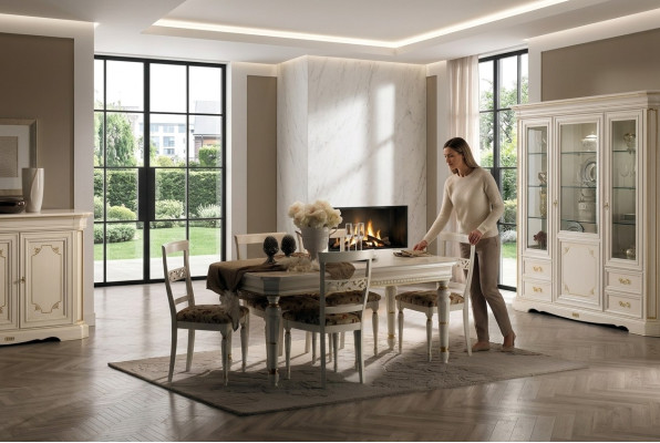 Sillas Silla Madera Lujo Asiento Conjunto 4x Sillón Silla de comedor Silla de comedor