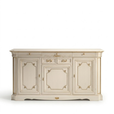 Diseño cómoda mueble aparador clásico salón madera armario lujo Italia.