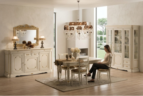 Grupo completo de comedor Conjunto de 7 piezas Mesa Mesas Lujo Muebles de madera nuevos
