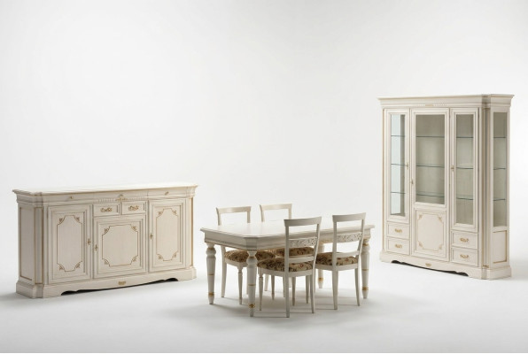 Grupo completo de comedor Conjunto de 7 piezas Mesa Mesas Lujo Muebles de madera nuevos