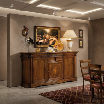 Aparador Diseño Cómoda Mueble Bajo Armario Sala de Estar Estante Madera Armarios