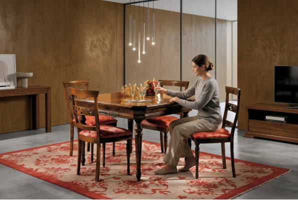 Conjunto de sillas de comedor, modernas, tapizadas con respaldo de diseño, nuevo, de madera.