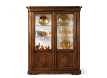 Vitrina de 2 puertas, armario de vitrina, armarios de sala de estar, armario de diseño, muebles, vidrio, nuevo.