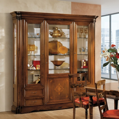 Vitrina de 3 puertas de vidrio Armario Vitrinas Salón Armarios Diseño Armario Muebles Vidrio Nuevo