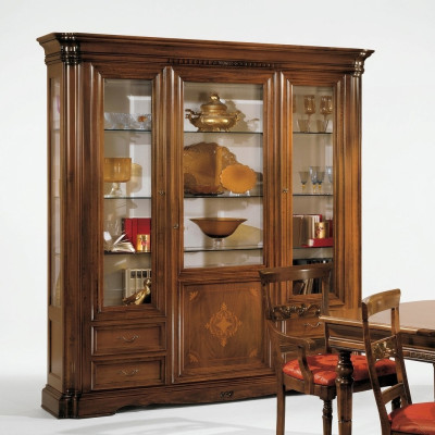 Vitrina de 3 puertas de vidrio Armario Vitrinas Salón Armarios Diseño Armario Muebles Vidrio Nuevo