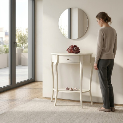 Mesita de noche de consola para dormitorio, mesa auxiliar de diseño moderno, muebles de madera blancos, nuevos.