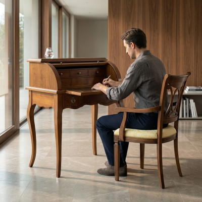 Mesa Secretaria Escritorios Oficina Muebles Diseño Mobiliario Antiguo Madera