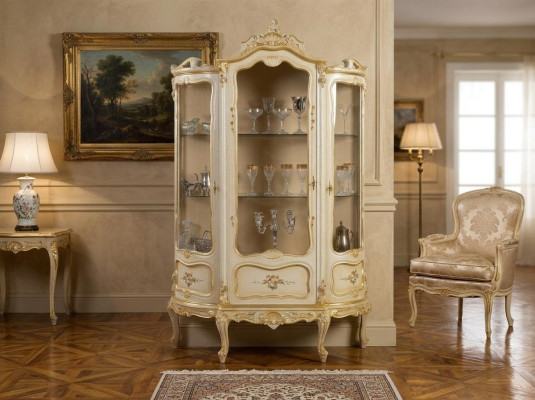 Diseño de armarios para sala de estar, armario de muebles de vidrio, nuevo armario vitrina de 3 puertas.