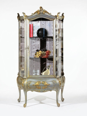 Muebles barrocos Vitrina italiana Armario Muebles Armarios Madera maciza Elegante
