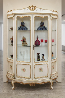 Armario de cristal Vitrina Muebles barrocos Mobiliario italiano Vitrinas Armarios de vidrio