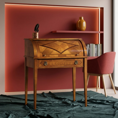 Escritorio Mesa Mobiliario italiano Muebles Madera maciza Oficina Secretaria Nuevo