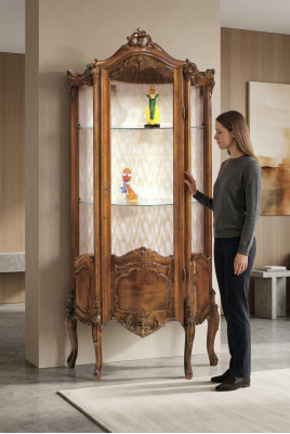 Vitrina Muebles de salón Aparador Madera maciza Vitrinas Armario de vidrio Madera maciza