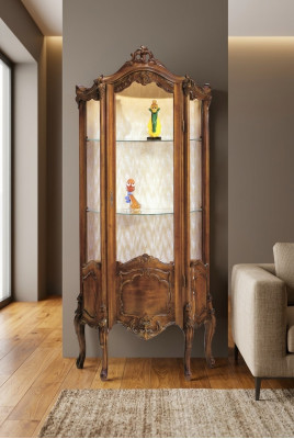 Vitrina Muebles de salón Aparador Madera maciza Vitrinas Armario de vidrio Madera maciza