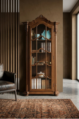 Vitrina Muebles de sala Aparador Madera maciza Vitrinas de vidrio Armario de madera sólida