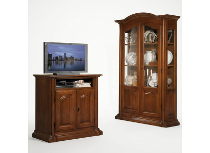 Mueble para TV RTV para salón, diseño de estantería de madera Italia marrón.
