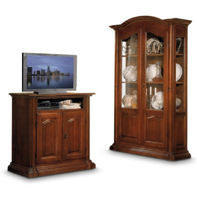 Vitrinas de vidrio Armario de madera maciza de salón Mueble vitrina Aparador Madera maciza