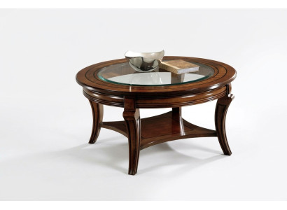 Mesa de centro redonda de madera de Italia.