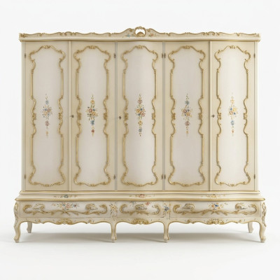 Armario nuevo armario multiusos 5 puertas cajones armario alto madera blanco