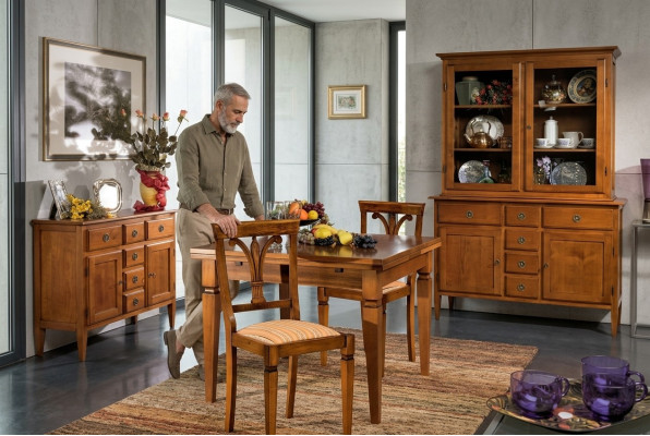 Juego de comedor de 5 piezas, sillas de estilo Art Deco, mesa de comedor, cómoda, aparador, de madera antigua, mesas