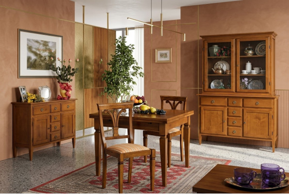 Juego de comedor de 5 piezas, sillas de estilo Art Deco, mesa de comedor, cómoda, aparador, de madera antigua, mesas