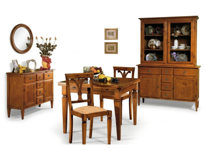 Juego de comedor de 5 piezas, sillas de estilo Art Deco, mesa de comedor, cómoda, aparador, de madera antigua, mesas