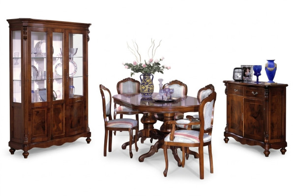 Muebles de comedor, mesa de comedor, grupo de mesas, silla con respaldo, silla, sillón, juego de 6 piezas.