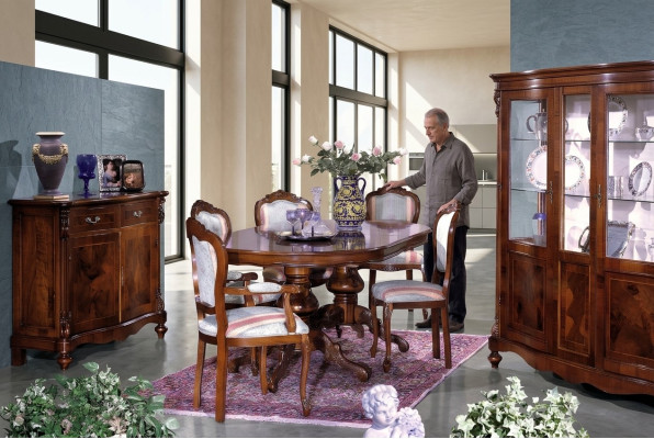 Mesa de comedor de lujo Mesa de madera maciza Muebles de Italia Mesas de comedor Decoración